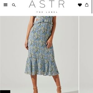 ASTR the label wildflower cutout ruffle midi dress